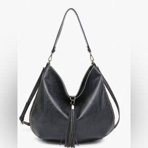 NEW CHARCOAL DEMI DISTRESSED SLOUCHY HOBO